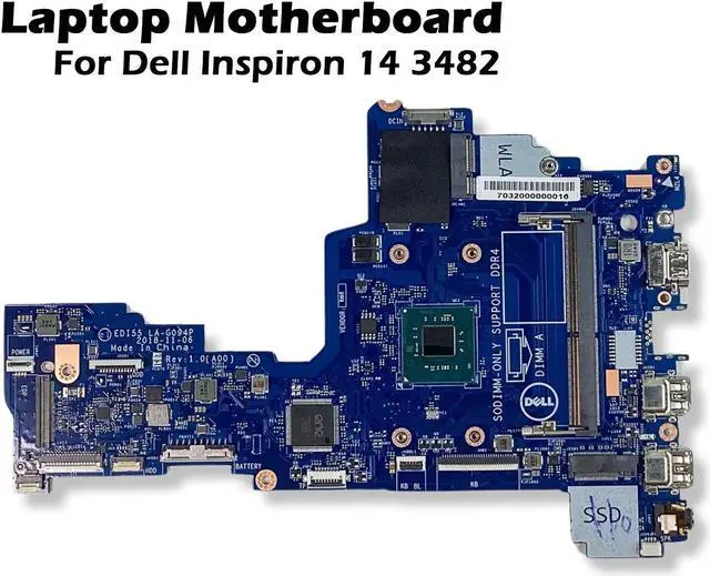 Alt view image 2 of 7 - Dell Inspiron 14 3482 3582 Motherboard System Intel Celeron N4000 1.1Ghz 887W5