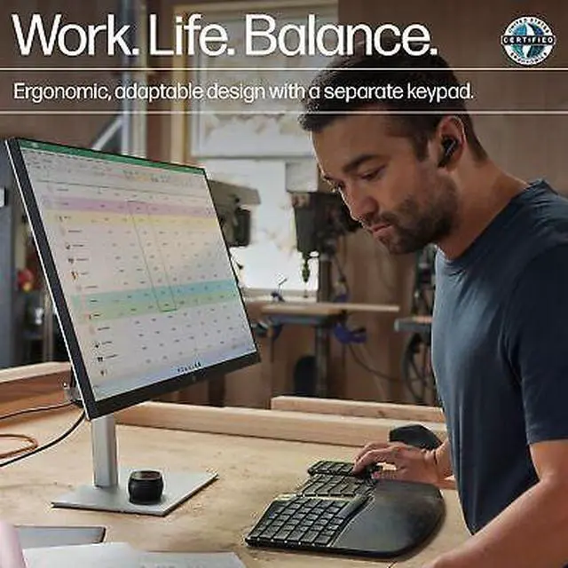 Alt view image 7 of 7 - HP 960 Ergonomic Wireless Keyboard