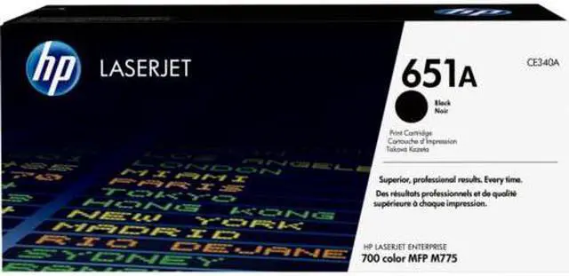 Main image of HP 651A Black Original LaserJet Toner Cartridge, ~13,500 pages, CE340A