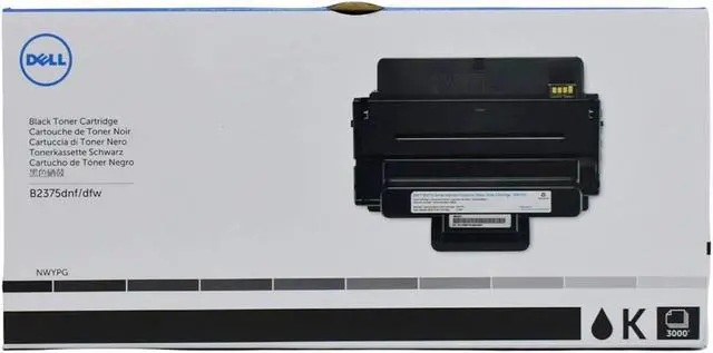 Alt view image 3 of 7 - Genuine Dell B2375dnf B2375dfw Black Toner Cartridge Mono Laser Printers NWYPG