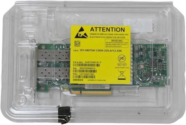 Alt view image 6 of 6 - Dell QLogic Fast LINQ 41112 10Gb SFP+ Dual Port PCIe NIC LP Ethernet Card 807N9