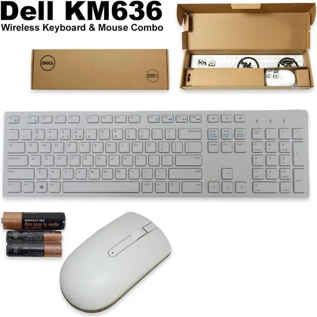 Alt view image 2 of 7 - Dell KM636 Wireless Keyboard & Mouse Combo US QWERTY White Compact Design