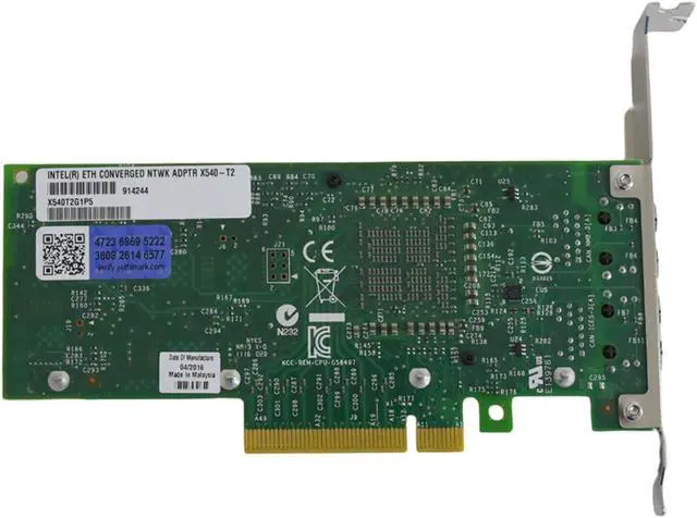 Alt view image 7 of 13 - Intel X540-T2 PCI-E x8 10G Dual RJ45 Ethernet Converged Network Adapter