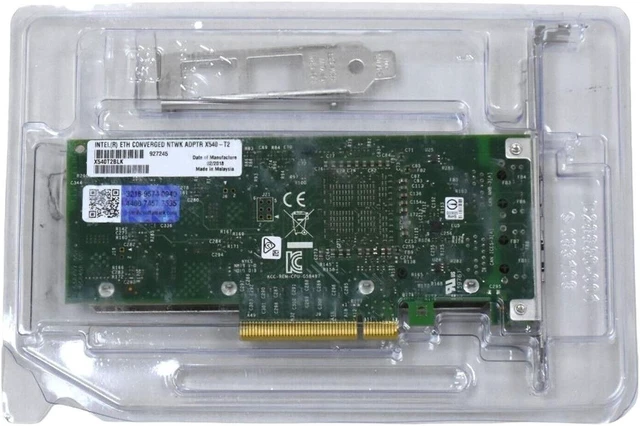 Alt view image 3 of 7 - Intel X540-T2 PCI-E x8 10G Dual RJ45 Ports Ethernet Converged Network Adapter - OEM