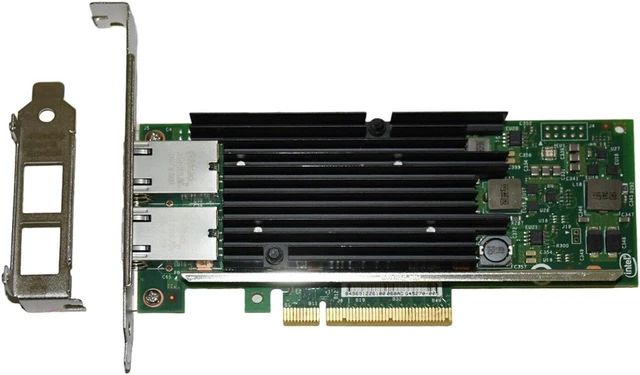 Alt view image 4 of 7 - Intel X540-T2 PCI-E x8 10G Dual RJ45 Ports Ethernet Converged Network Adapter - OEM