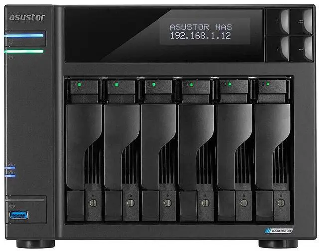 Alt view image 2 of 6 - Asustor Lockerstor 6 Gen2 6Bay NAS Quad-Core 2.0GHz CPU 8GB (Diskless) AS6706T