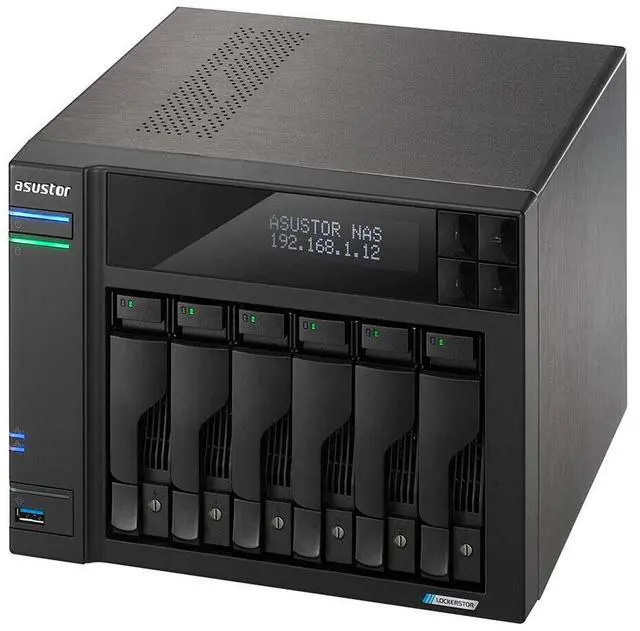 Alt view image 4 of 6 - Asustor Lockerstor 6 Gen2 6Bay NAS Quad-Core 2.0GHz CPU 8GB (Diskless) AS6706T