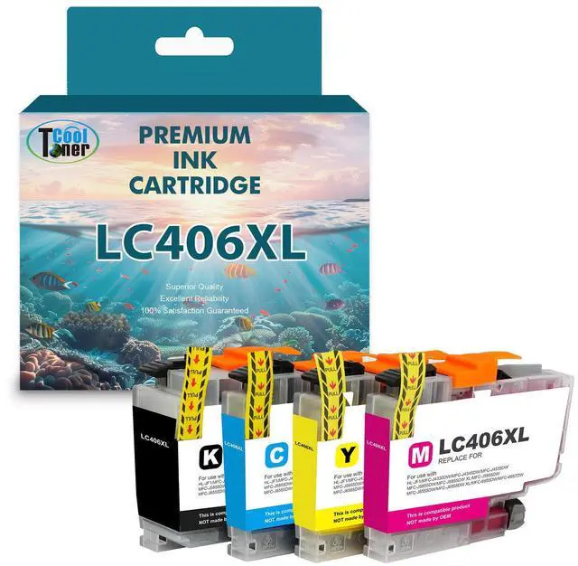 Main image of 4 Pack 406 LC406 Ink Cartridges for Brother MFC-J4335DW MFC-J4535DW MFC-J4345DW - OEM