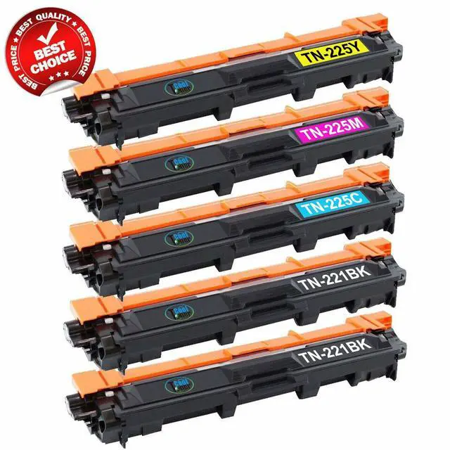 Main image of 5PK TN221 TN225 Toner Cartridge for Brother MFC-9130CW MFC-9340CDW HL-3140CW - OEM