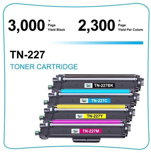 Alt view image 2 of 7 - 4PK TN227 BK/C/M/Y Toner Compatible With Brother TN-227 HL-L3270CDW HL-L3290CDW - OEM