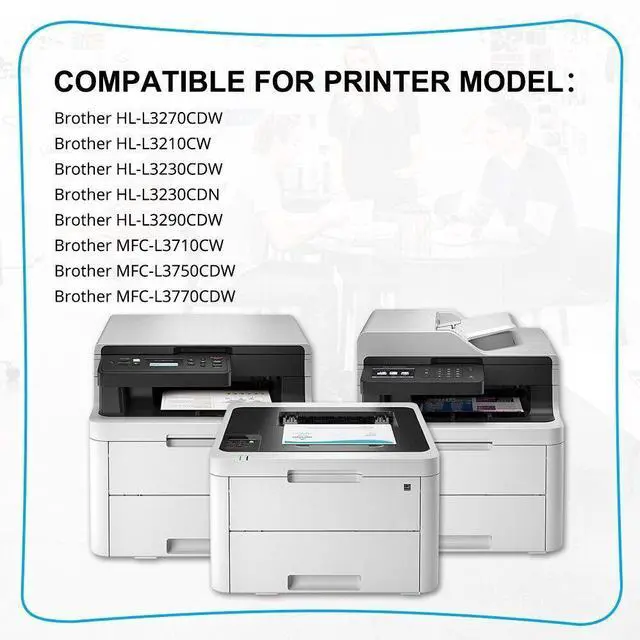 Alt view image 3 of 7 - 4PK TN227 BK/C/M/Y Toner Compatible With Brother TN-227 HL-L3270CDW HL-L3290CDW - OEM