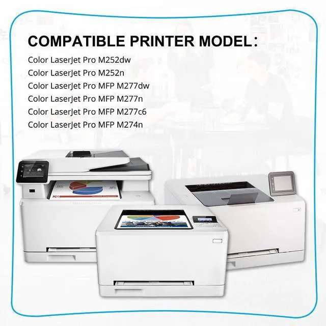 Alt view image 3 of 7 - 4 Toner Compatible with HP CF400X 201X Color Laserjet Pro MFP M277DW M277 M252DW - OEM