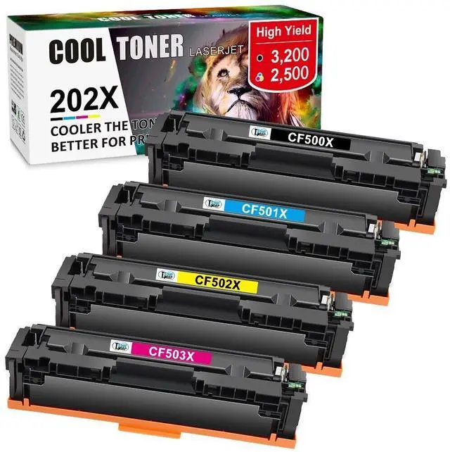 Main image of 4 Pack CF500A Toner For HP 202A Color LaserJet Pro M281cdw M281fdw M254dw 202X - OEM