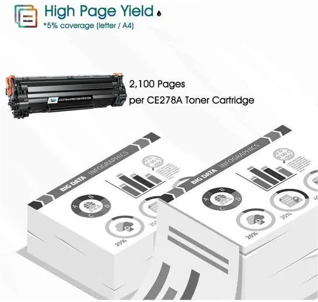 Alt view image 2 of 7 - 10PK CE278A For HP 78A LaserJet P1606dn M1536dnf MFP P1566 P1600 Toner Cartridge