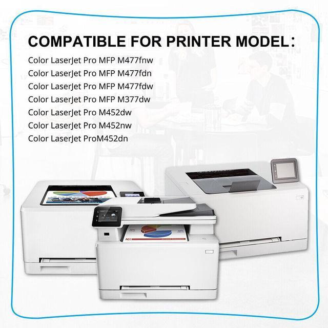 Alt view image 4 of 7 - 5PK CF410A For HP 410A Toner Cartridge LaserJet Pro MFP M477fdw M477fnw M452nw - OEM
