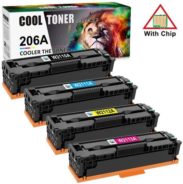 Main image of 4PK W2110A Laser Toner Cartridges For HP 206A Laserjet Pro MFP M283fdw With Chip - OEM
