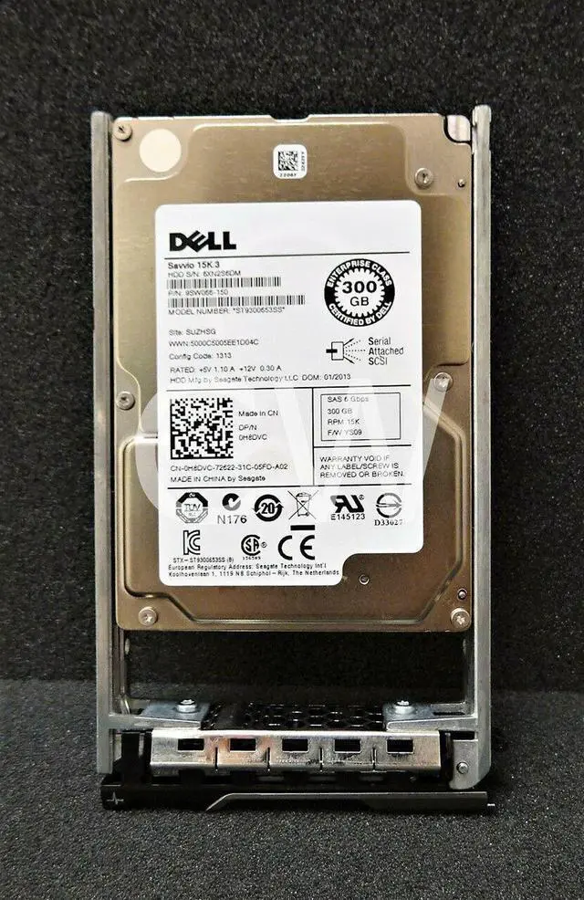 Main image of (NOT FOR HOME PC!) H8DVC ST9300653SS Dell POWEREDGE 300GB 15K RPM 6Gb/s 2.5" SAS SERVER Hard Drive
