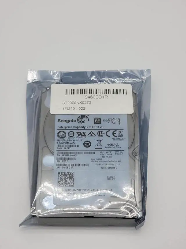 Main image of (NOT FOR HOME PC!) ST2000NX0273 Seagate 2TB SAS 2.5" 7.2K 12Gb 128MB Dual Port Hot-Plug Hard Drive - OEM