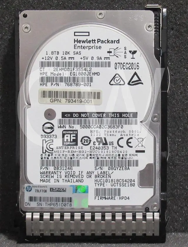 Main image of (NOT FOR HOME PC!) 791034-B21 791055-001 HPE 1.8TB 10K RPM 12Gb/s 2.5" SAS HDD Hard Drive - OEM
