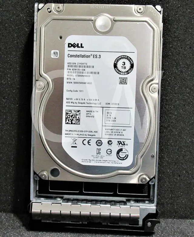 Main image of RWV72 ST3000NM0033 Dell 3TB 7.2KRPM 6Gb/s 3.5"SATA SERVERHDD HDD W/R Tray - OEM