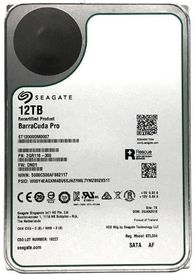 Main image of Seagate Barracuda Pro (ST12000DM0007) 12TB SATA 6Gbps 3.5" Internal Hard Drive