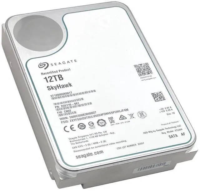 Alt view image 3 of 4 - Seagate Skyhawk ST12000VX0017 12TB 7200RPM 3.5" SATA 6.0Gb/s Surveillance HDD
