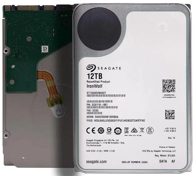 Main image of Seagate IronWolf 12TB 7200RPM SATA 6Gb/s 256MB 3.5" NAS Hard Drive ST12000VN0007