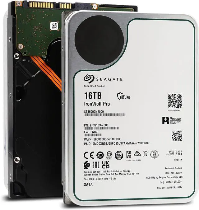 Alt view image 2 of 5 - Seagate IronWolf Pro ST16000NE000 16TB 7200RPM SATA 6Gb/s 3.5" NAS Hard Drive