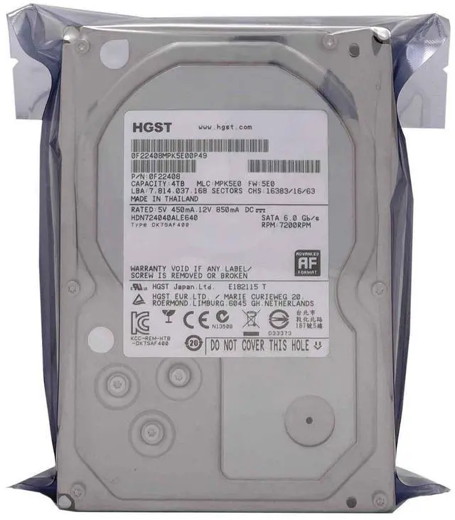 Alt view image 4 of 4 - HGST 4TB 64MB Cache 7200RPM SATA 6.0Gb/s 3.5" NAS Hard Drive - HDN724040ALE640