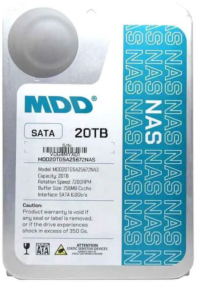 Alt view image 4 of 6 - MDD 20TB 7200RPM 256MB Cache SATA 6.0Gb/s 3.5" Internal NAS Hard Drive