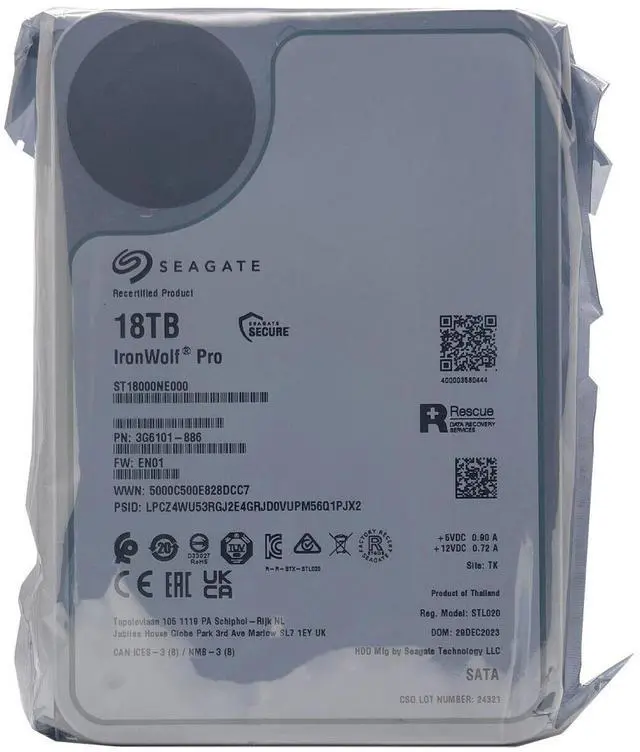 Alt view image 2 of 6 - Seagate IronWolf Pro ST18000NE000 18TB 7200RPM SATA 6Gb/s 3.5" NAS Hard Drive