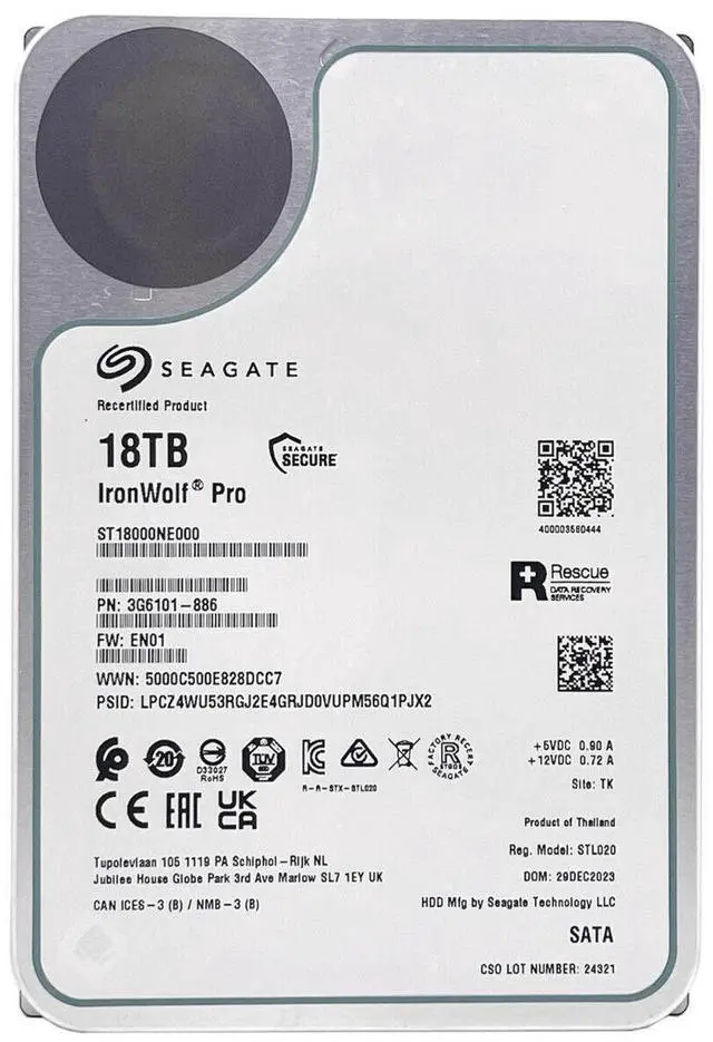 Alt view image 4 of 6 - Seagate IronWolf Pro ST18000NE000 18TB 7200RPM SATA 6Gb/s 3.5" NAS Hard Drive