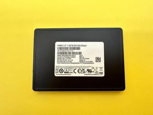 Alt view image 3 of 6 - Samsung PM893 7.68TB SATA 6Gb/s 2.5" SSD MZ-7L37T60