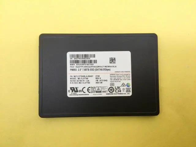 Alt view image 4 of 6 - Samsung PM893 7.68TB SATA 6Gb/s 2.5" SSD MZ-7L37T60