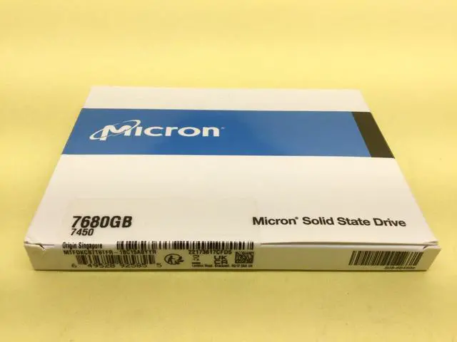 Alt view image 3 of 3 - Micron 7450 PRO 7.68TB U.3 PCIE4.0 NVME 7mm SED TCG Opal 2.5in SSD MTFDKCB7T6TFR - OEM