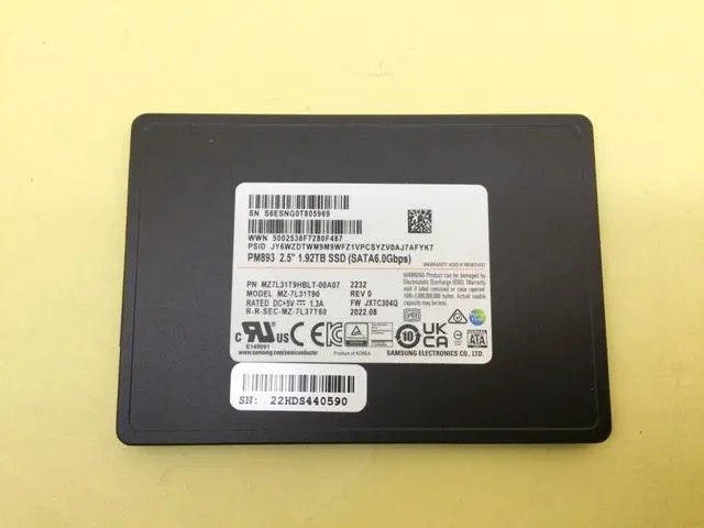 Alt view image 2 of 5 - Samsung PM893 1.92TB SATA 6Gb/s 2.5'' Enterprise SSD MZ-7L31T90