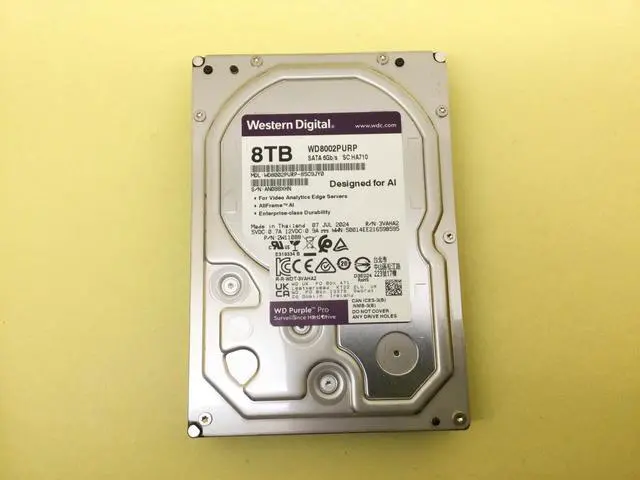 Alt view image 2 of 2 - WD Purple Pro 8TB Hard Drive 3.5" SATA 6GBs 256MB HDD WD8002PURP - OEM
