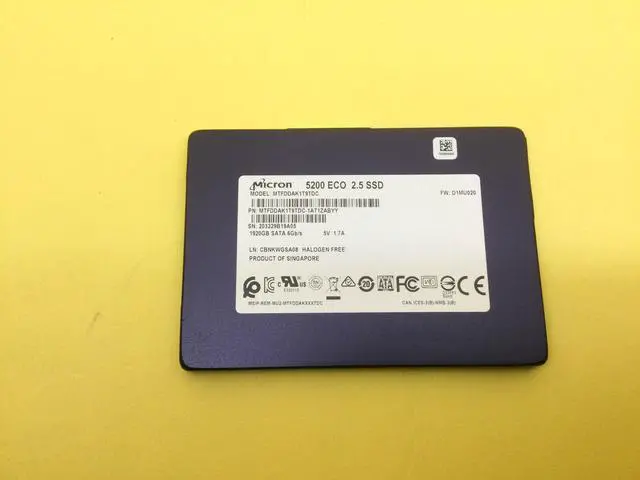 Alt view image 2 of 3 - Micron 5200 ECO Series 1.92TB SATA 6Gb/s 2.5in SSD MTFDDAK1T9TDC