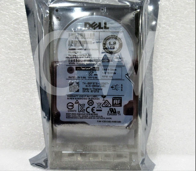 Main image of (NOT FOR HOME PC!) RF9T8 HUC101818CS4204 Dell 1.8TB 10KRPM 6Gbps 2.5"SAS HDD M710hd M905 R420 T710