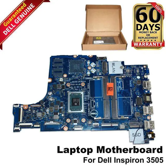 Main image of Dell Inspiron 3505 Motherboard AMD Athlon Silver 3050U Dual Core LA-K001P P92W5