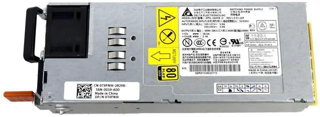 Alt view image 3 of 6 - Dell Switch N4000 S6000-ON 460W AC Normal Airflow Power Supply T9FNW DPS-460KB