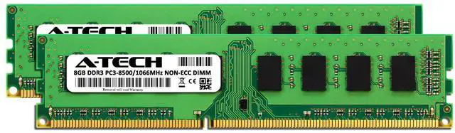 Alt view image 2 of 7 - 16GB KIT 2 x 8GB DIMM DDR3 NON-ECC PC3-8500 1066MHz 1066 MHz DDR-3 8G Ram Memory