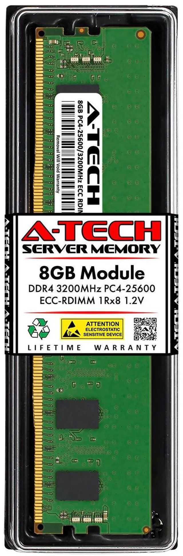 Main image of (NOT FOR HOME PC!) 8GB DDR4 3200 ECC RDIMM Micron MTA9ASF1G72PZ-3G2J3 Equivalent Server Memory RAM