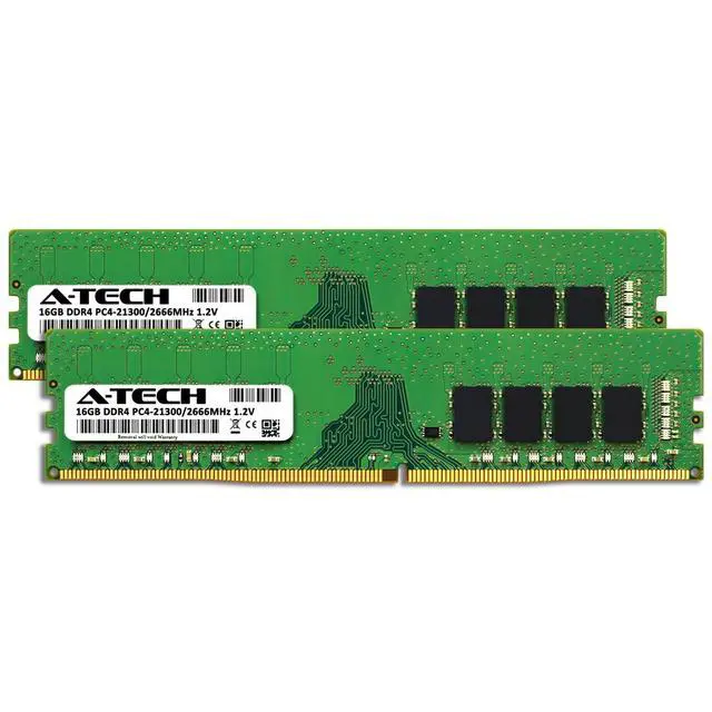Alt view image 2 of 7 - A-Tech 32GB 2x 16GB PC4-21300 Desktop DDR4 2666 MHz DIMM 288-Pin Memory RAM Kit