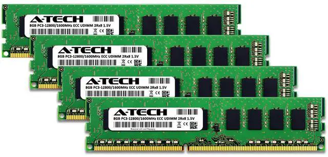 Alt view image 2 of 2 - (NOT FOR HOME PC!) 32GB 4x 8GB PC3-12800E ECC UDIMM Dell PowerEdge R210 II R210 Memory RAM