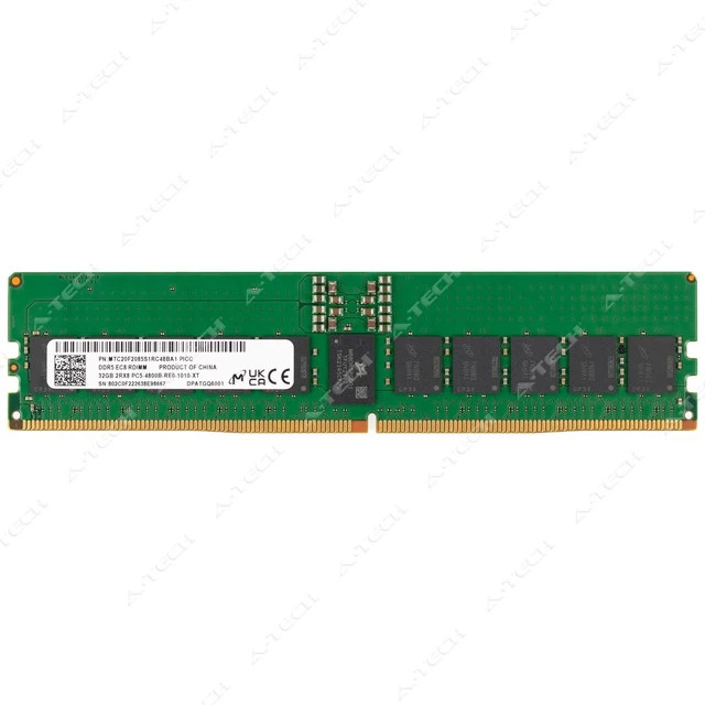 Main image of Micron 32GB DDR5-4800 PC5-38400 EC8 RDIMM Server Memory RAM MTC20F2085S1RC48BA1