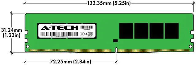 Alt view image 3 of 7 - A-Tech 32GB 2x 16GB PC4-25600 Desktop DIMM DDR4 3200 MHz Non-ECC Memory RAM 32G