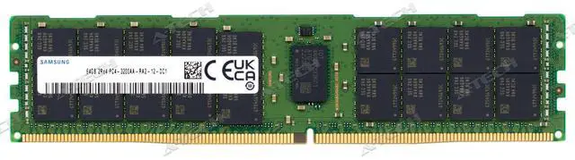 Main image of Samsung 64GB DDR4-3200 RDIMM M393A8G40AB2-CWE M393A8G40BB4-CWE Server Memory RAM