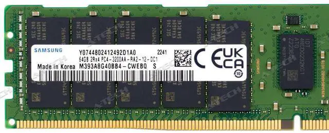 Alt view image 4 of 7 - Samsung 64GB DDR4-3200 RDIMM M393A8G40AB2-CWE M393A8G40BB4-CWE Server Memory RAM