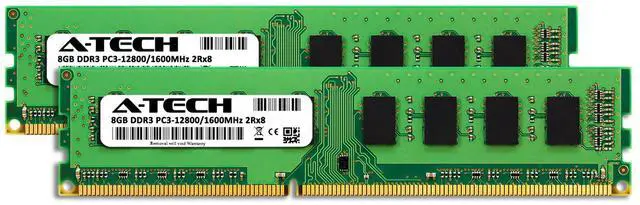 Alt view image 2 of 7 - A-Tech 16GB 2x 8GB PC3-12800 Desktop DDR3 1600 MHz 240pin DIMM Memory RAM 16G 8G